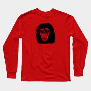 Chimp Face Black on color Long Sleeve T-Shirt